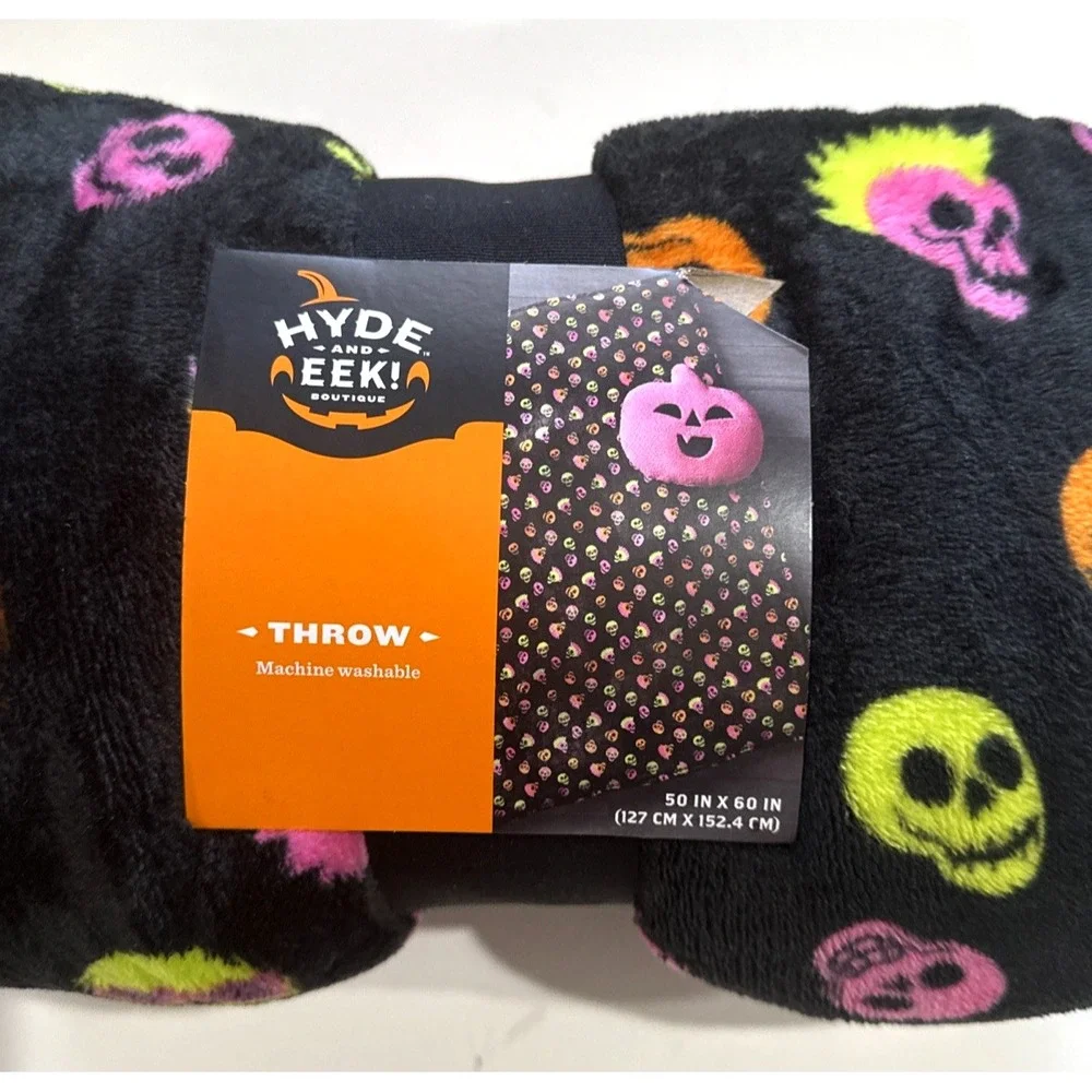 Halloween Skull Throw Blanket Plush Soft, 50 x 60